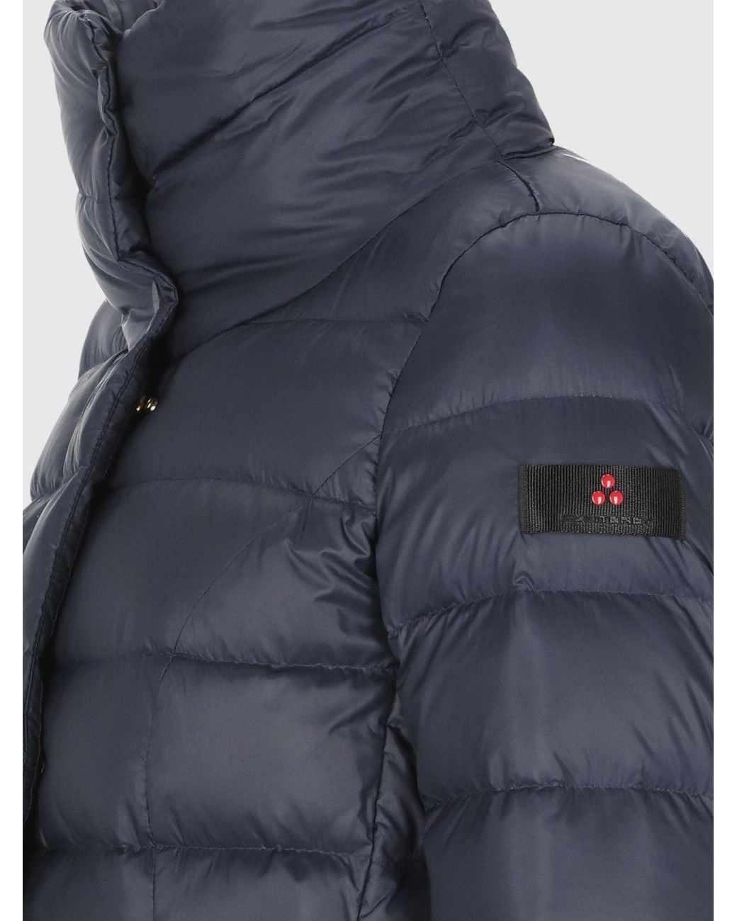 Peuterey Blue Flagstaff Quilted Water-Repellent Short Puffer Jacket With High Neck