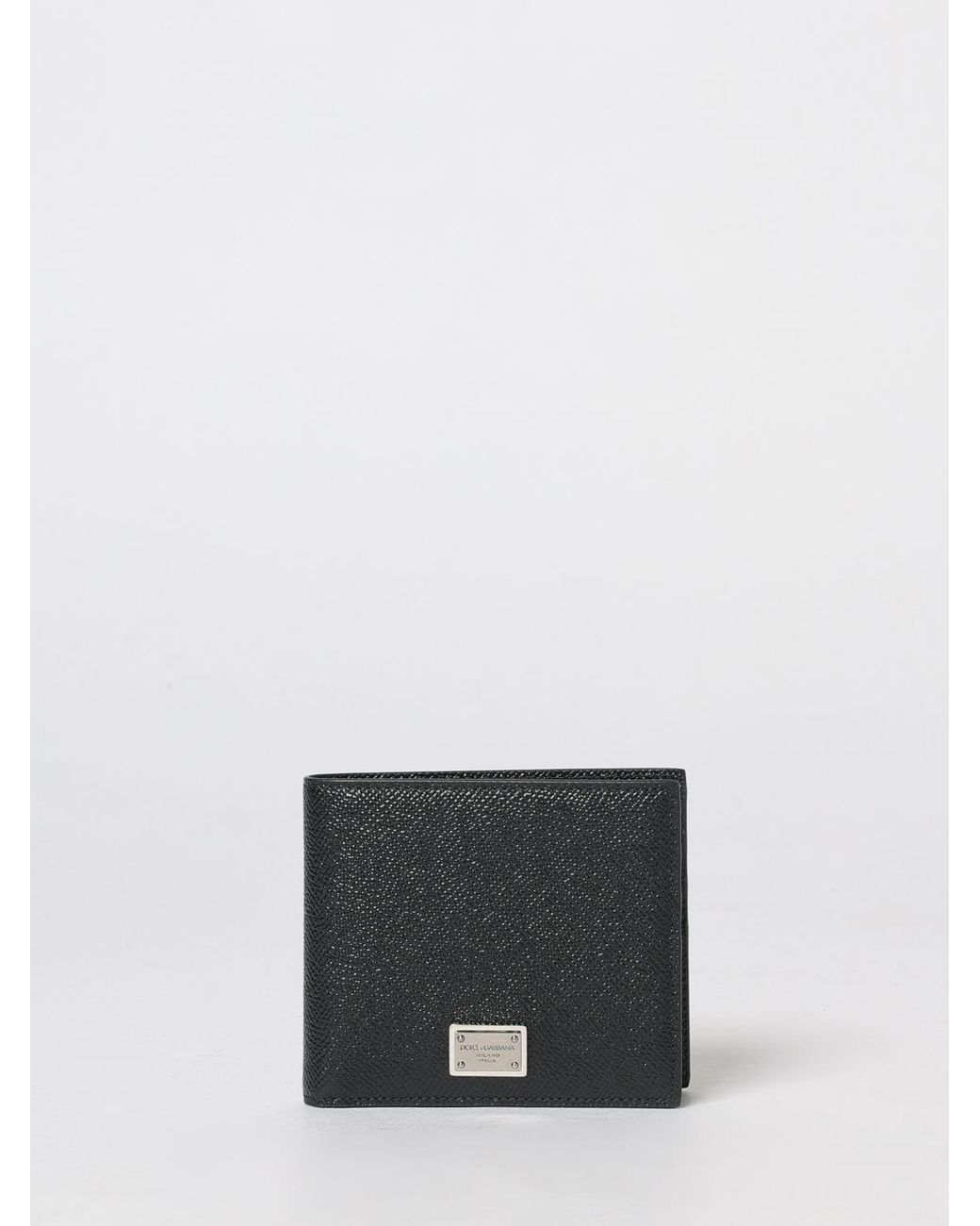 Dolce & Gabbana White Dolce &Amp Gabbana Grained Calf Leather Bifold Wallet With Logo