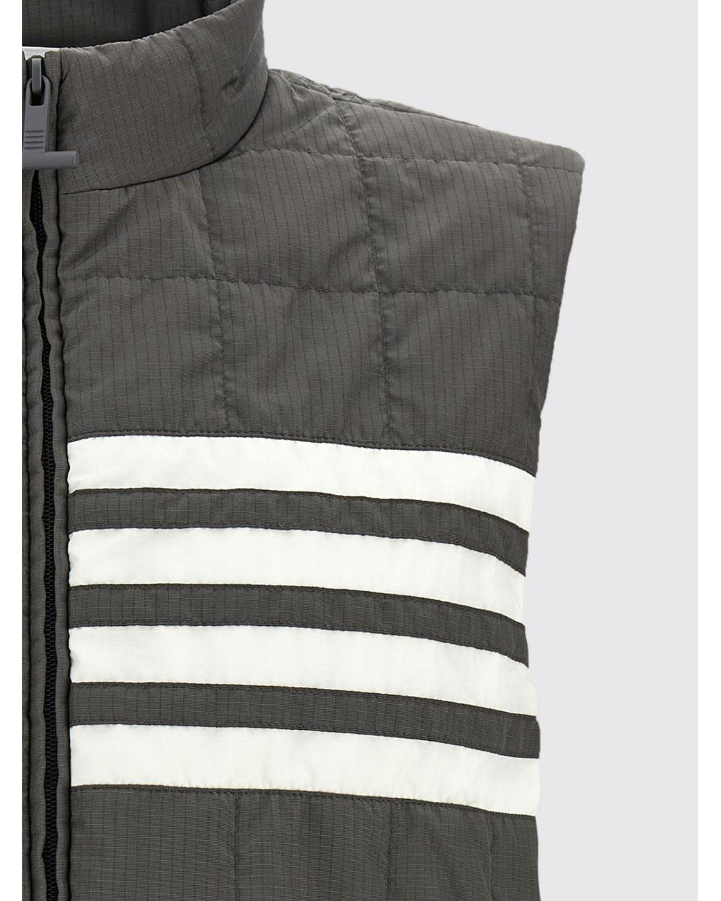 Chaleco Acolchado De Tejido Técnico Con Motivo 4-Bar Y Cuello Alto Thom Browne de hombre de color Gray