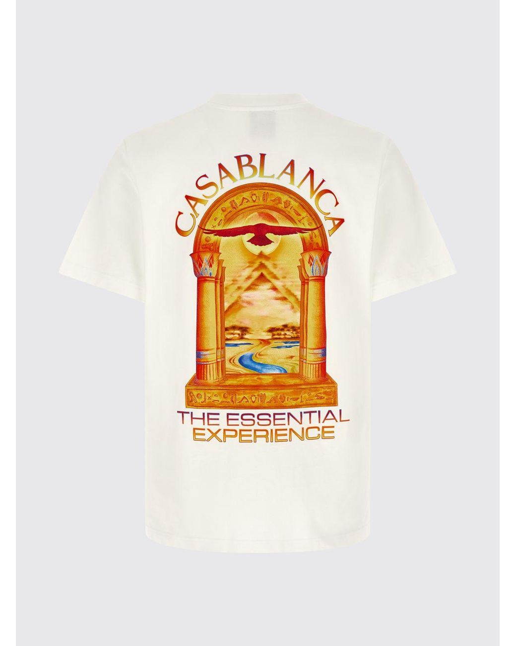 Casablanca White Graphic Print Organic Cotton Crew-Neck T-Shirt for men