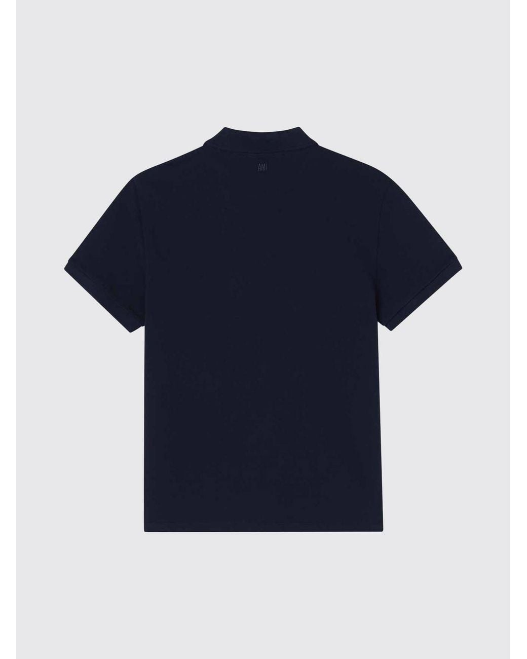 AMI Blue Short-Sleeved Polo Shirt for men