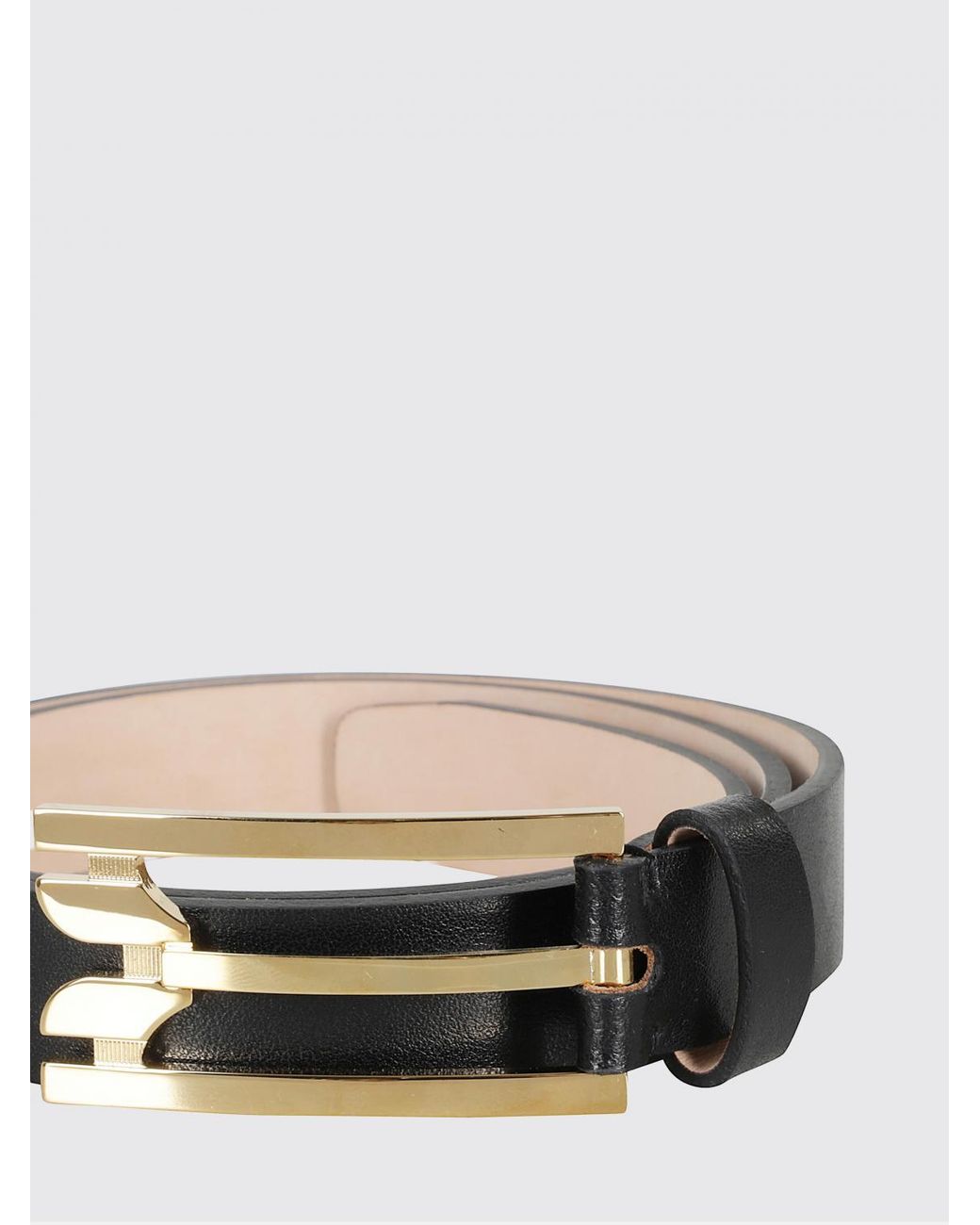 Victoria Beckham White Smooth Calfskin Leather Belt With Monogram Buckle