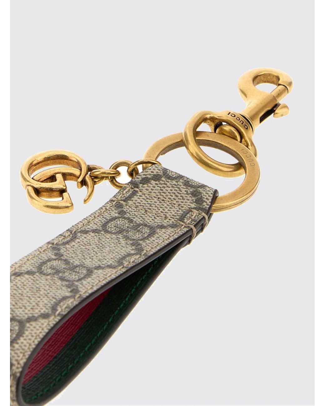 Gucci White Ophidia Keyring for men