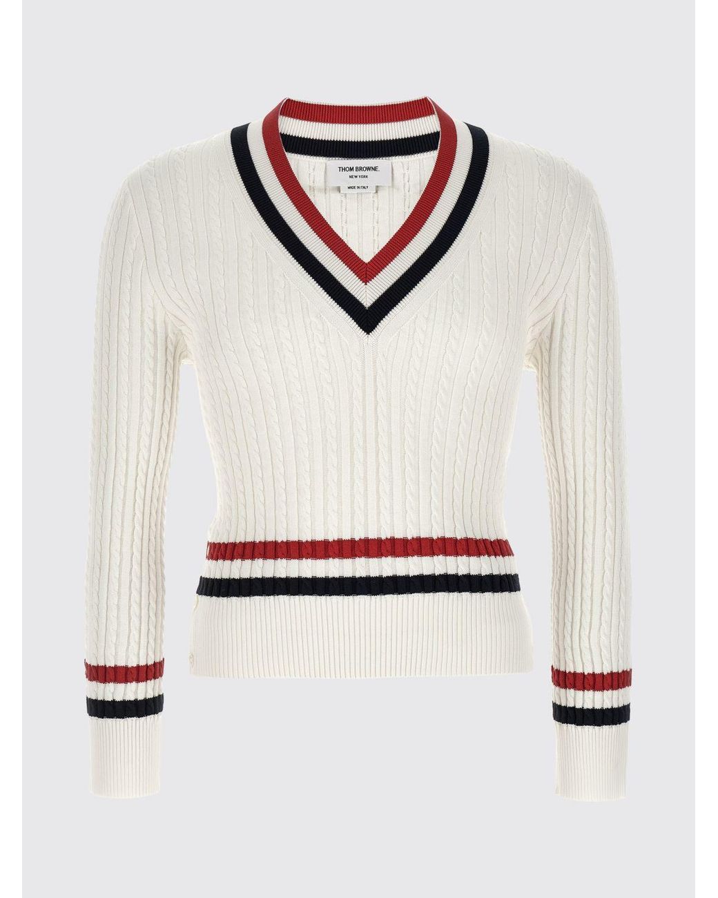 Pull En Coton Thom Browne pour homme en coloris White