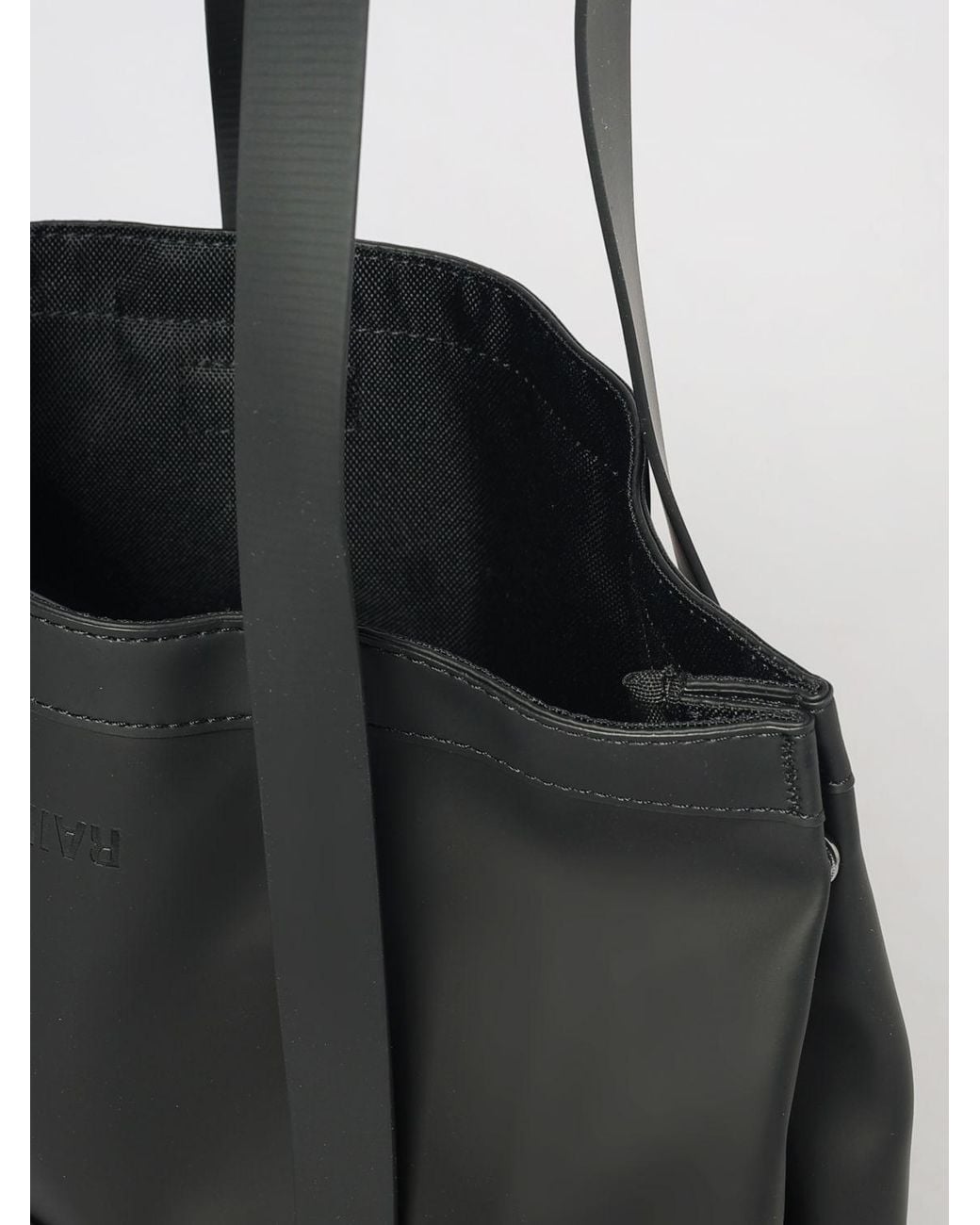 Rains Black 2 Strap Waterproof Fabric Shoulder Bag With Double Handle