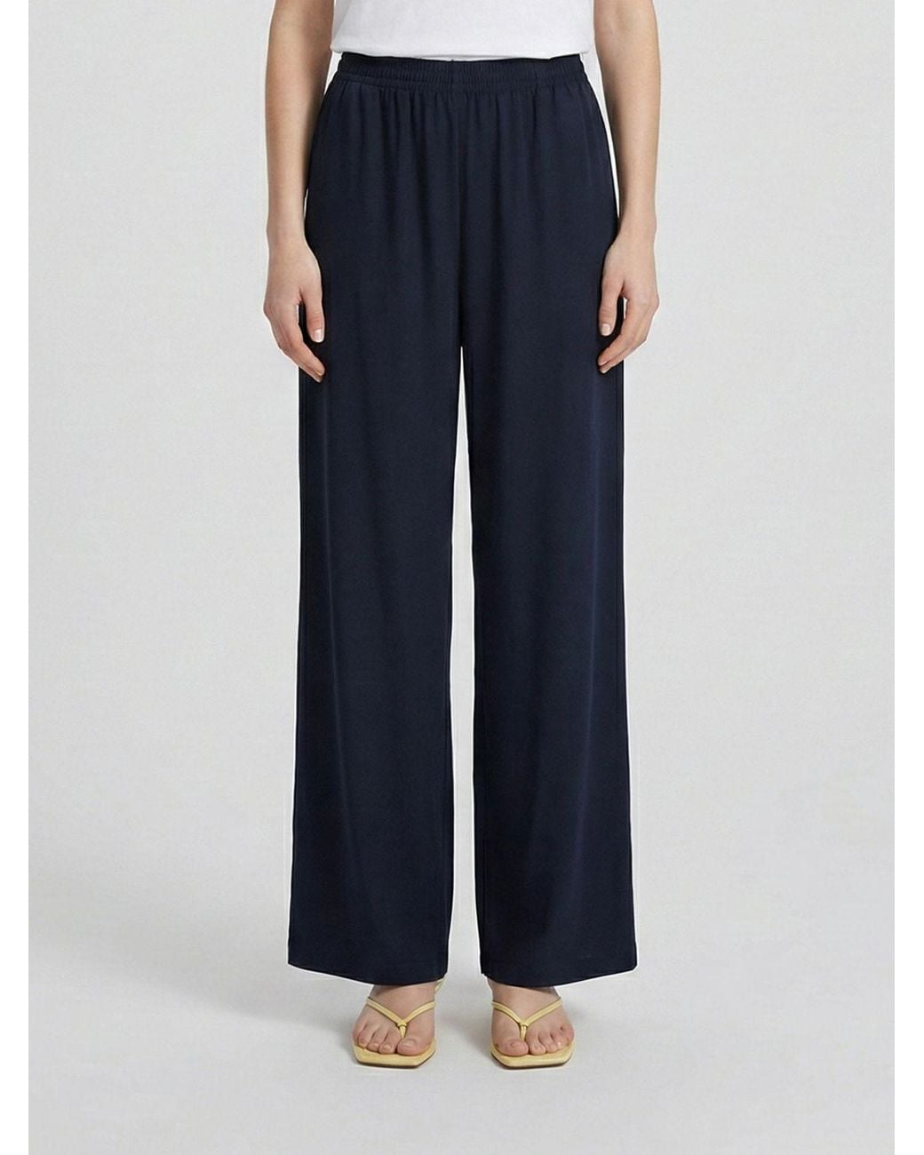 Fabiana Filippi Blue Satin Palazzo Trousers