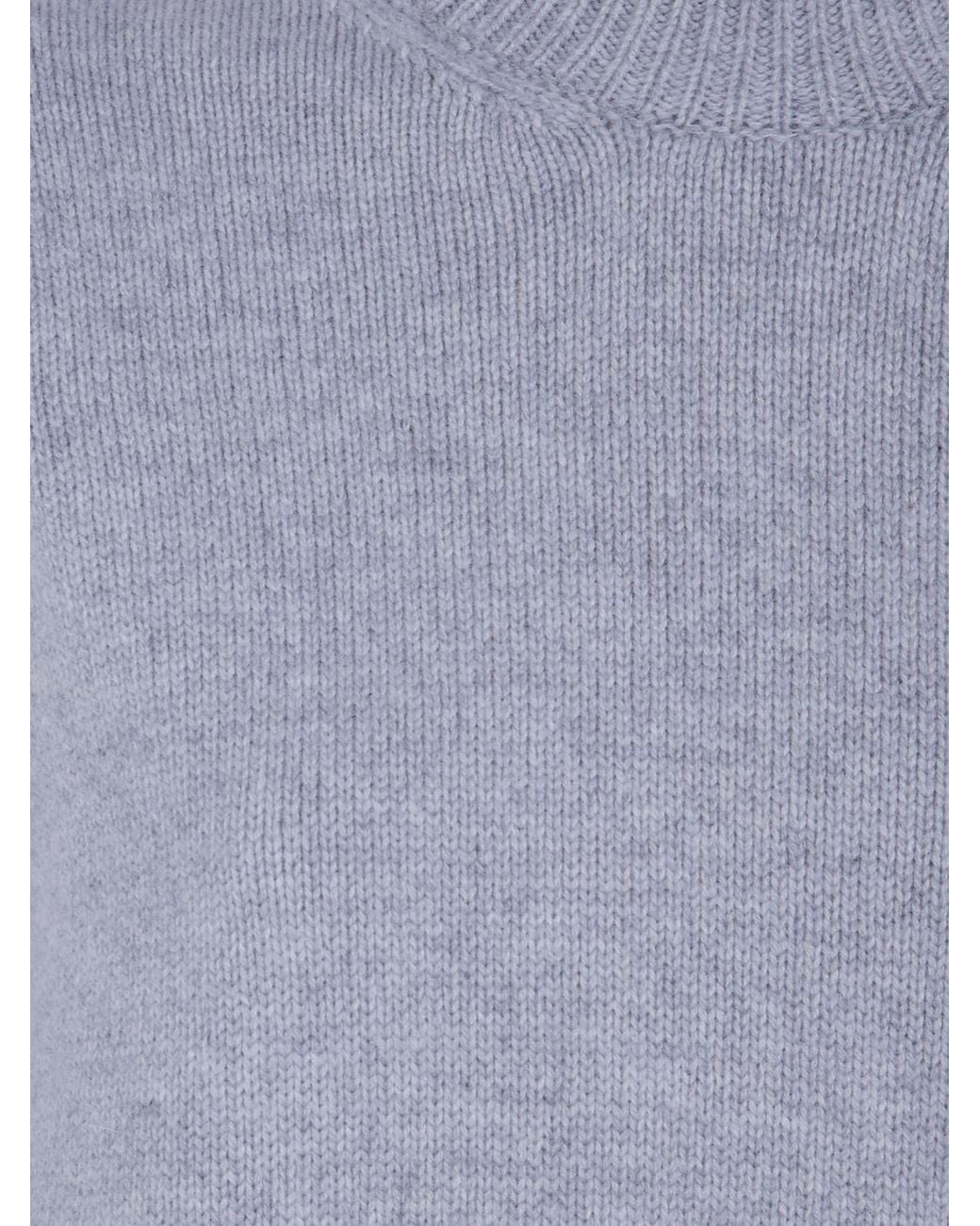 Mrz Blue Dropped Shoulder Virgin Wool And Cashmere Turtleneck Jumper