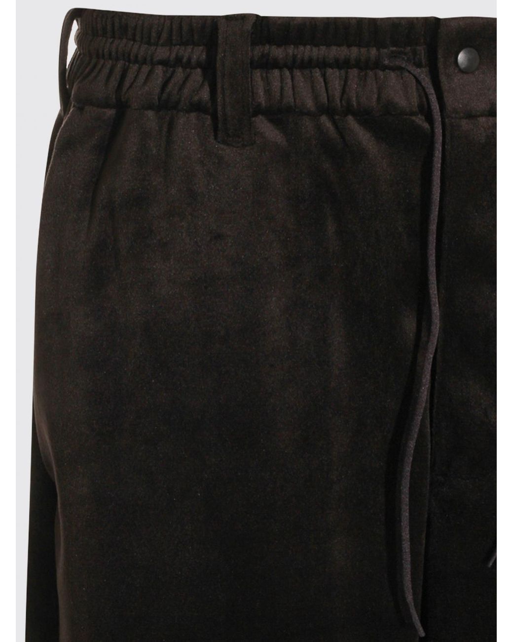 Y-3 Black Velvet Trousers With Drawstring Waist And Side Pockets for men