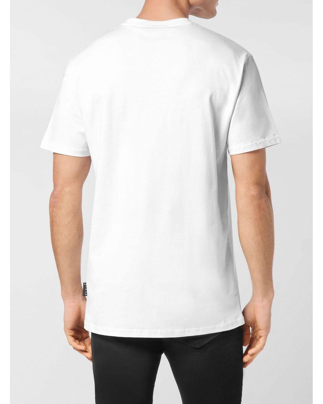 Philipp Plein White Teddy Bear Print Cotton T-Shirt With Logo for men