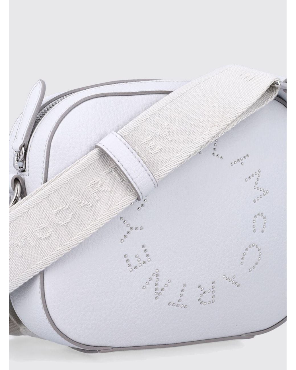 Stella McCartney White Grained Faux Leather Camera Bag