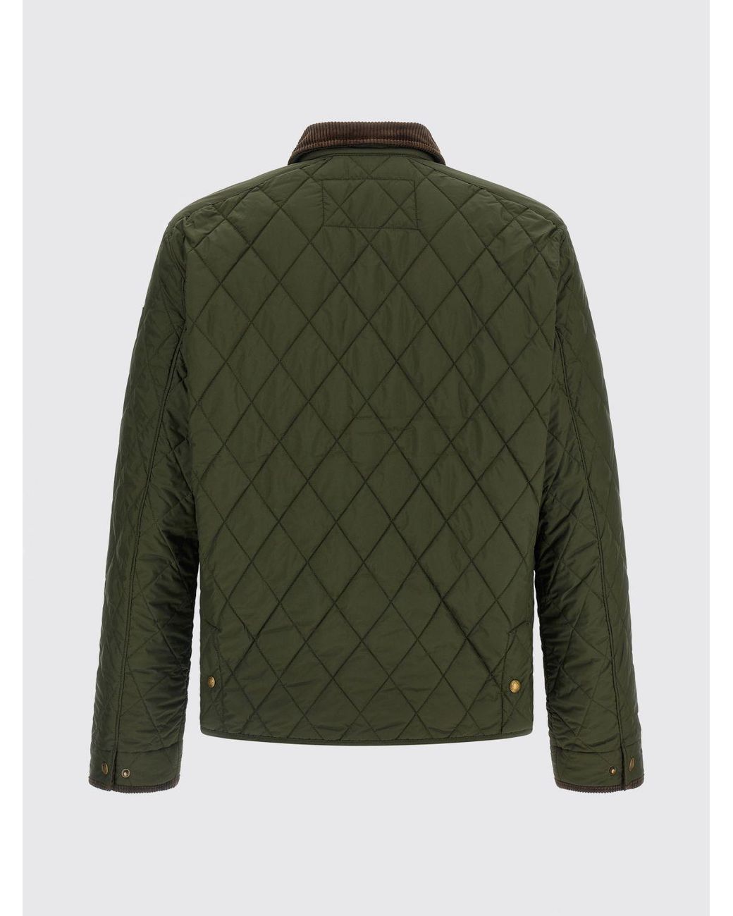Polo Ralph Lauren Green Quilted Nylon Jacket With Corduroy Collar for men