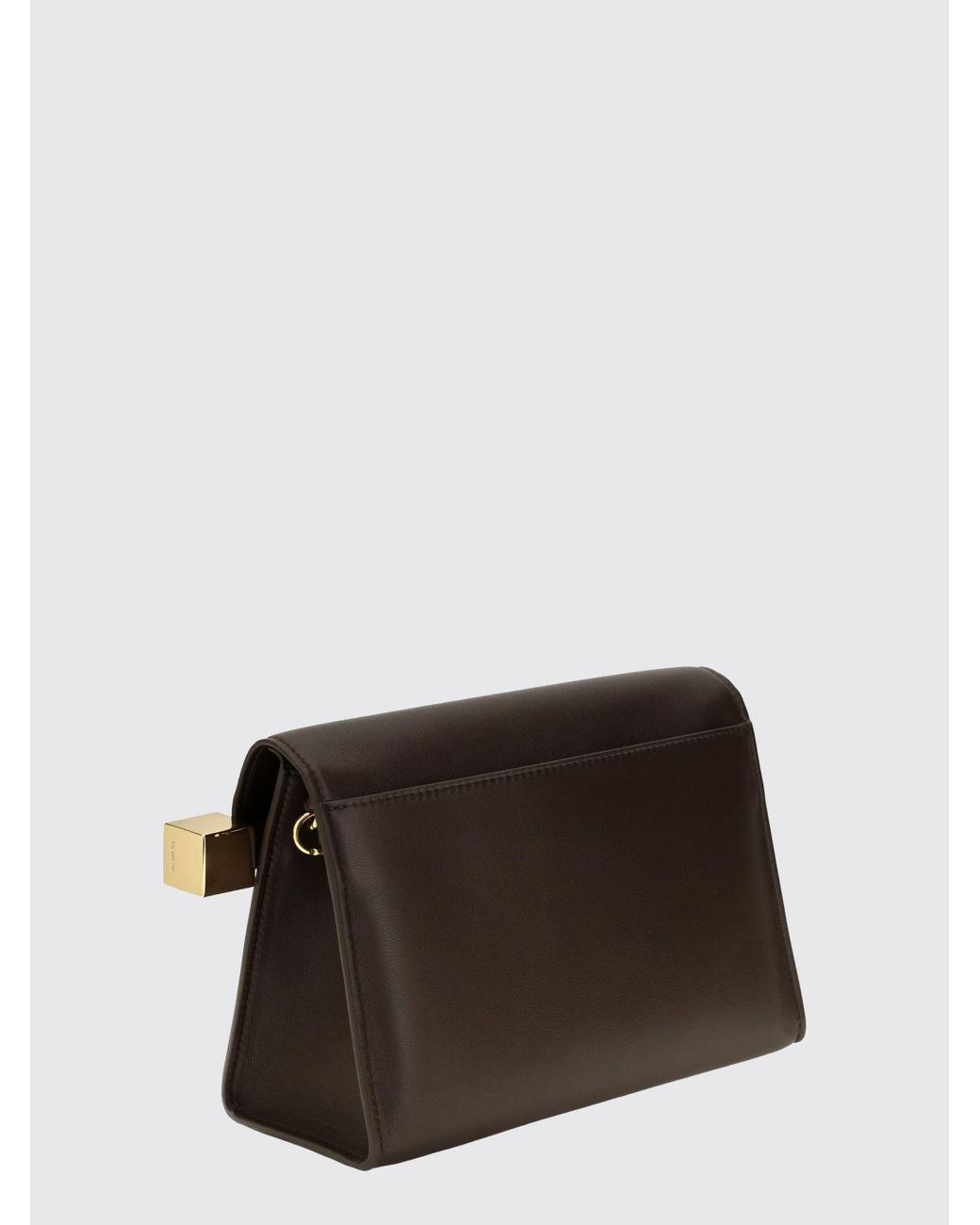Jacquemus Gray Rond Carré Rigid Lambskin Mini Clutch With Lettering Logo