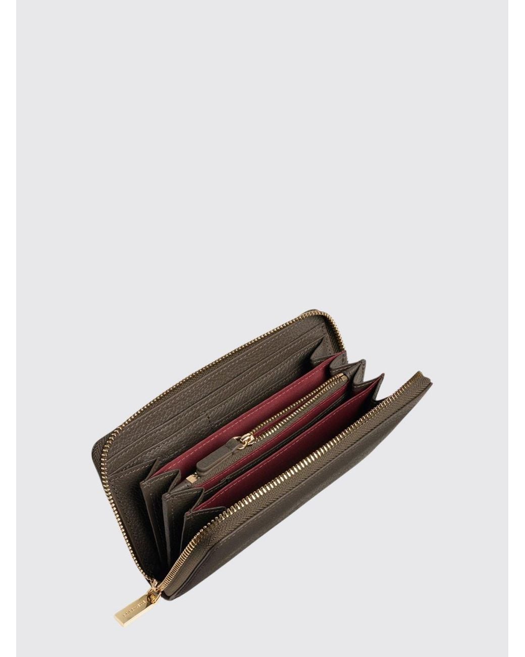 Coccinelle Gray Metallic Soft Grained Leather Continental Wallet