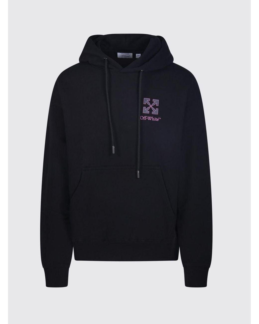 Off-White c/o Virgil Abloh Blue Relaxed Fit Arrow Logo Cotton Hoodie for men