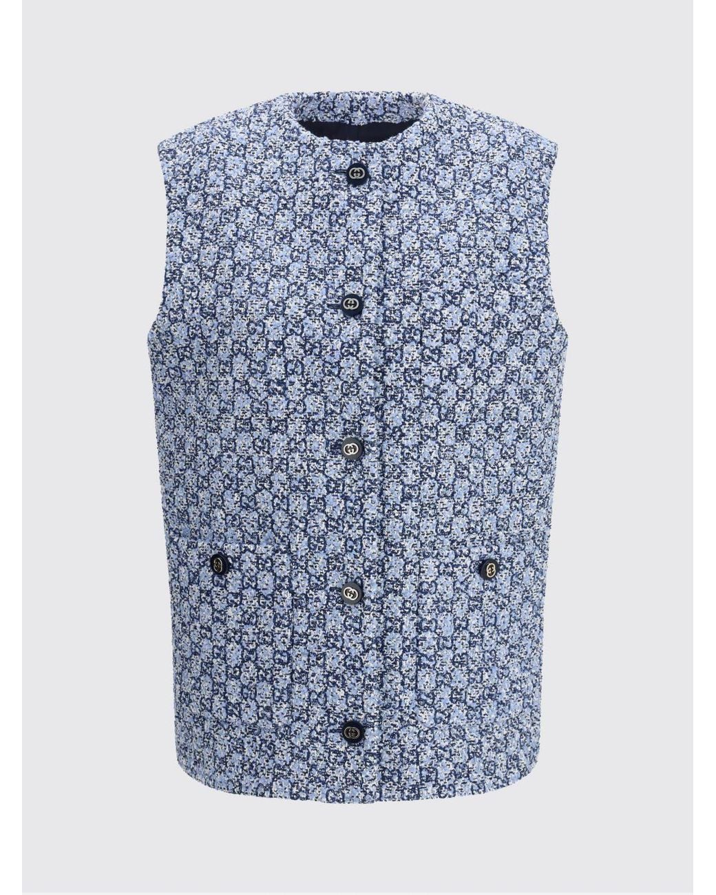 Gucci Blue Cotton Gg Vest