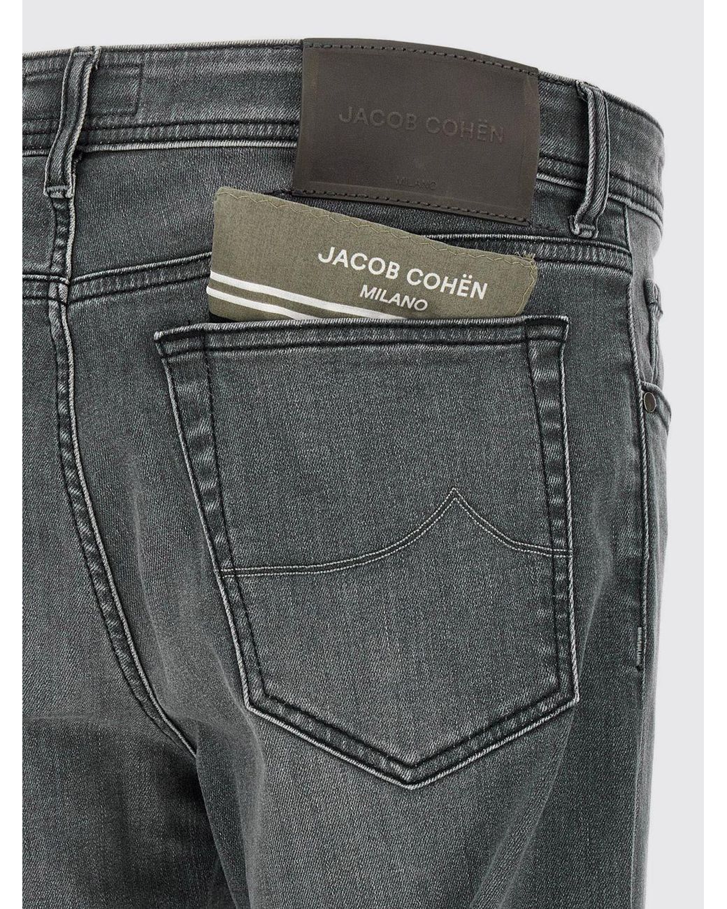 Jacob Cohen Gray Skinny Fit Five-Pocket Stretch Cotton Denim Jeans for men