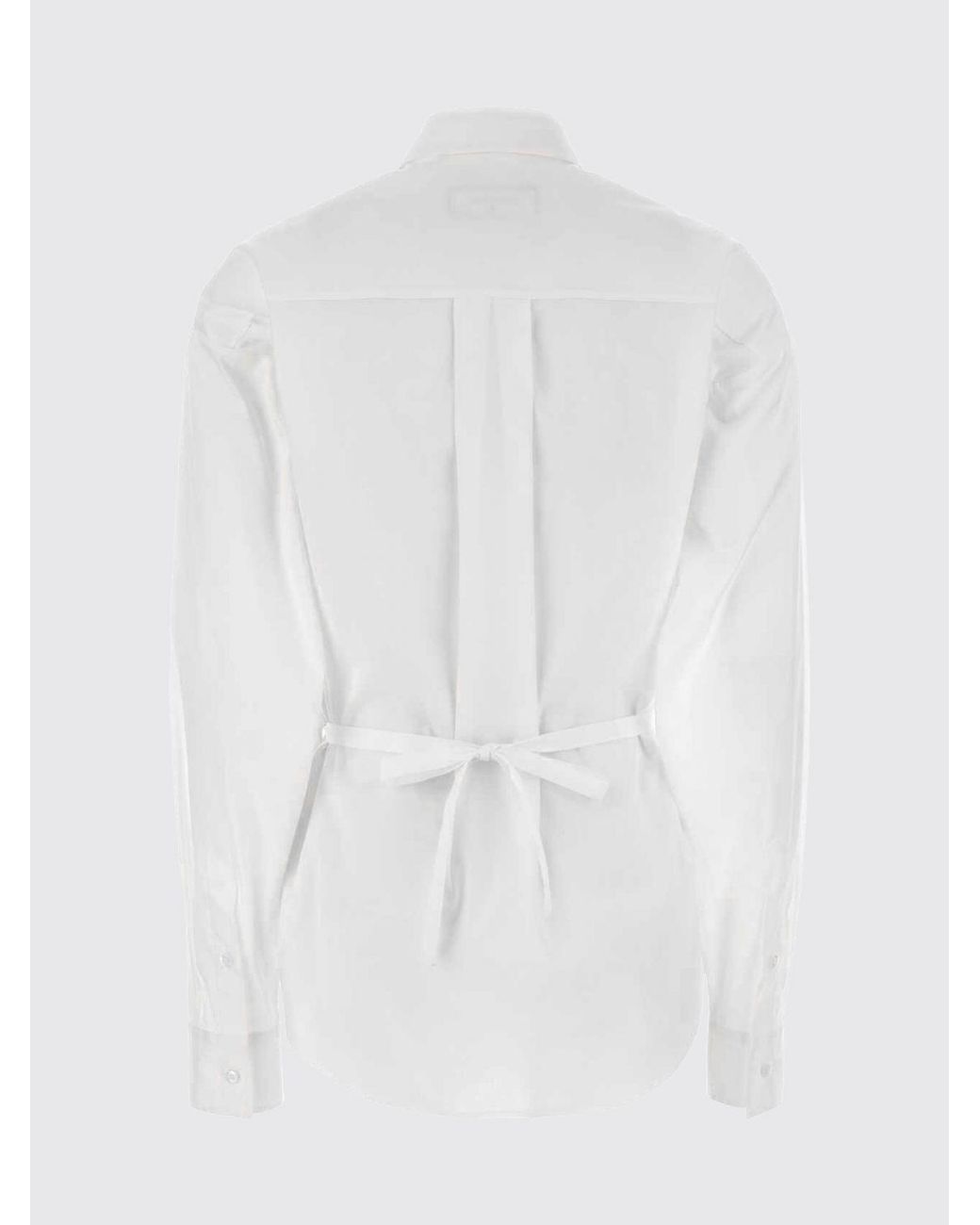 DSquared² White Slim Fit Stretch Cotton Wrap Shirt With Asymmetrical Closure