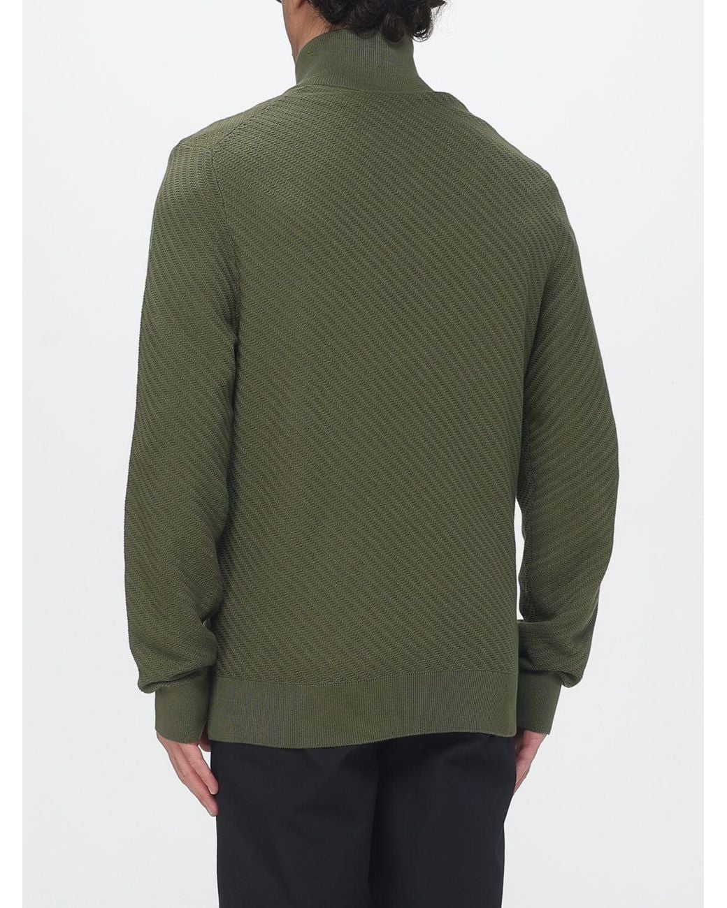 Boss Green Pure Wool Full-Zip Turtleneck Cardigan With Dropped Shoulders for men