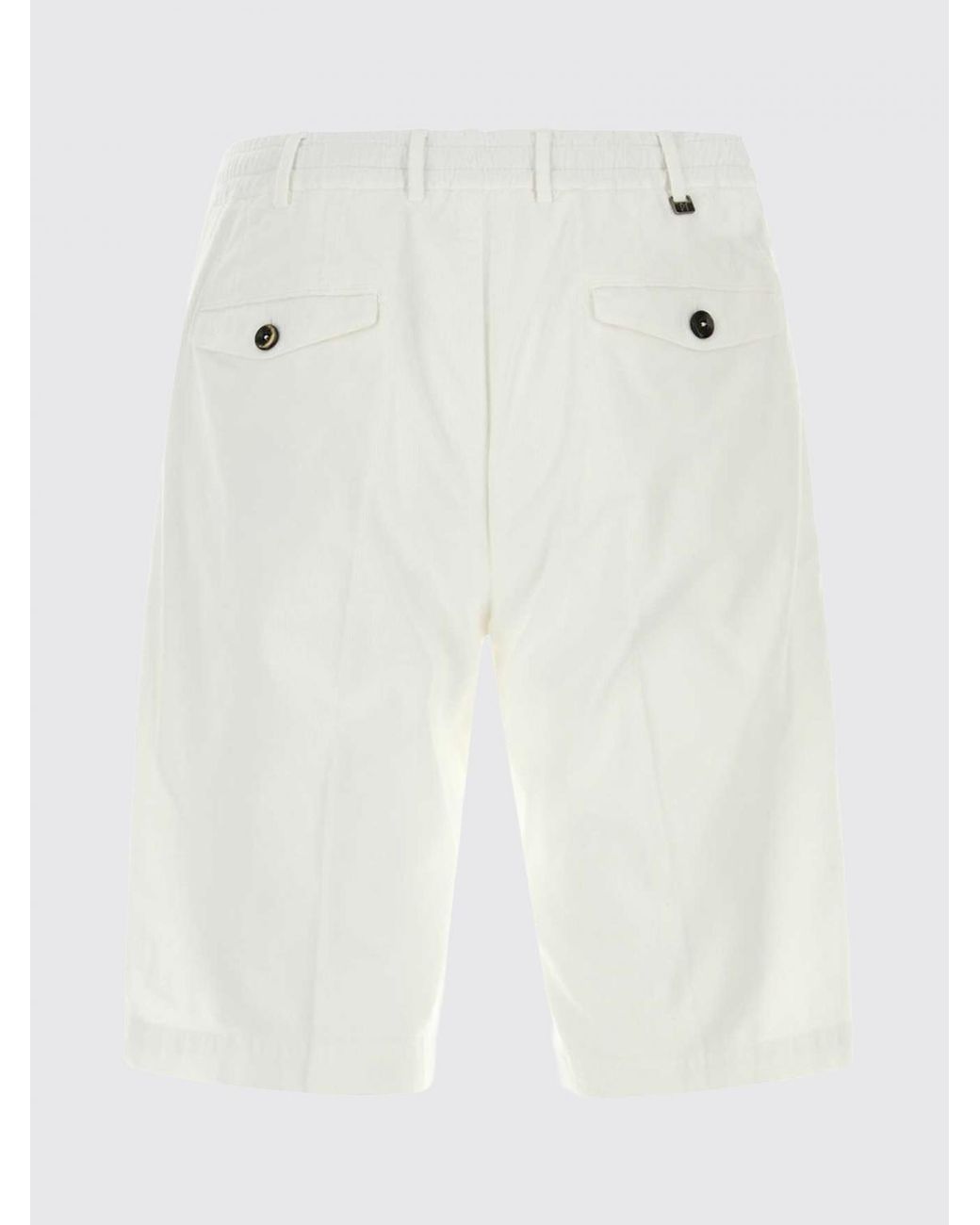 PT Torino White Velvet Tailored Shorts for men