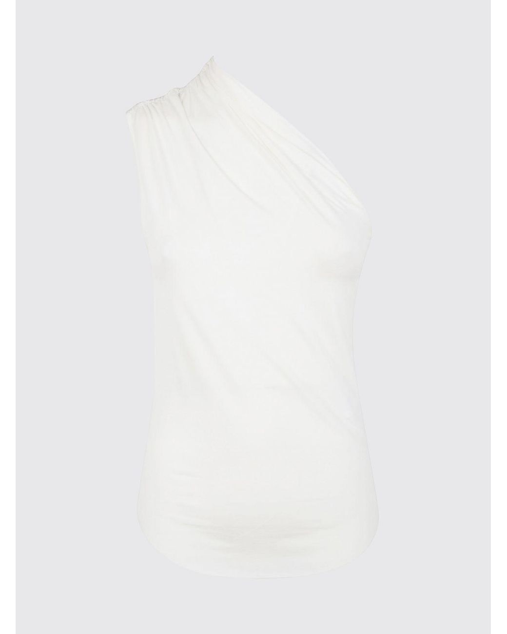 Thom Krom Blue Stretch Jersey One-Shoulder Top