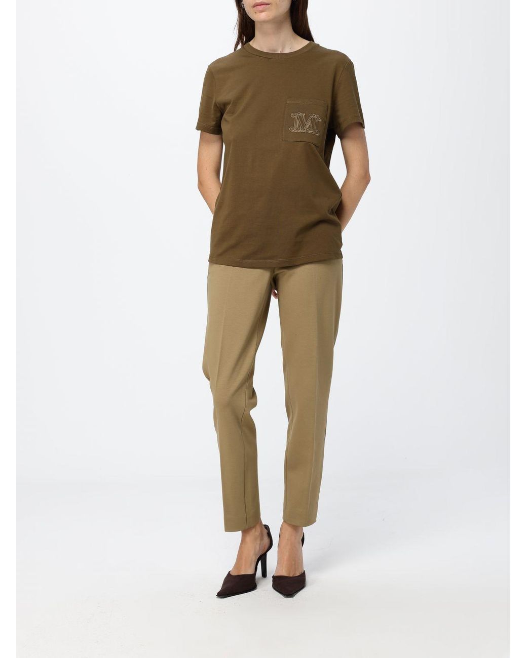 Max Mara Natural Pegno Slim Fit Chino Trousers