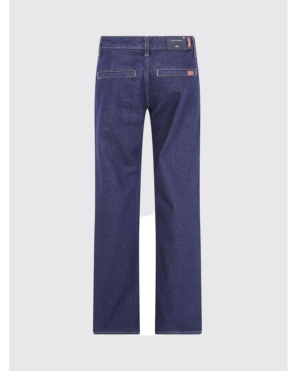7 For All Mankind Blue Mid-Rise Straight Jeans