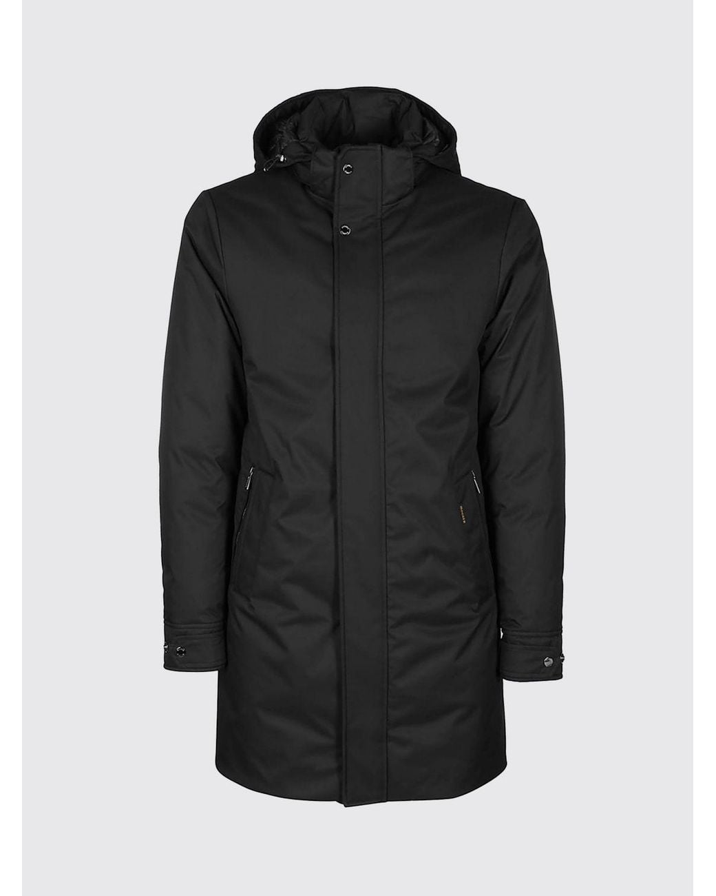 Moorer Black Goose Down-Padded Parka With Hood And Waterproof Finish for men