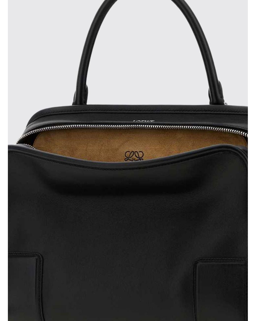 Loewe Black Amazona 180 Calfskin Leather Handbag With Removable Shoulder Strap