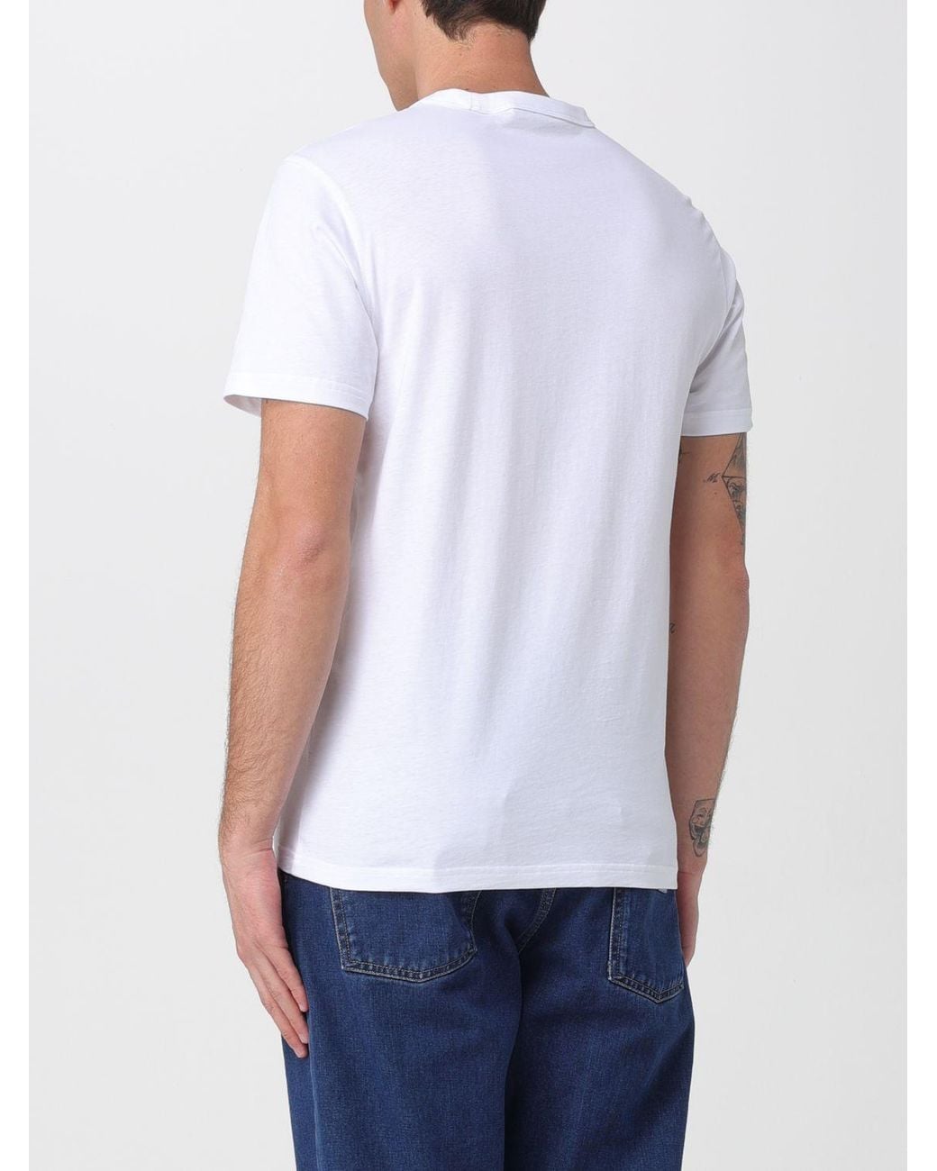 Belstaff White Surface Crew Neck T-Shirt With Logo for men