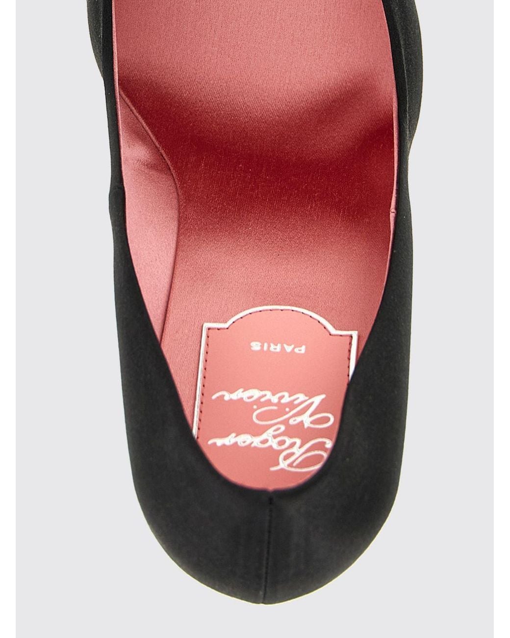 Roger Vivier Black Trompette Satin Pumps With Jewel Buckle