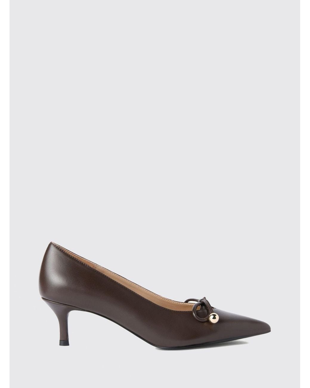 Furla Brown Smooth Leather Pumps With A Medium Stiletto Heel And Almond Toe