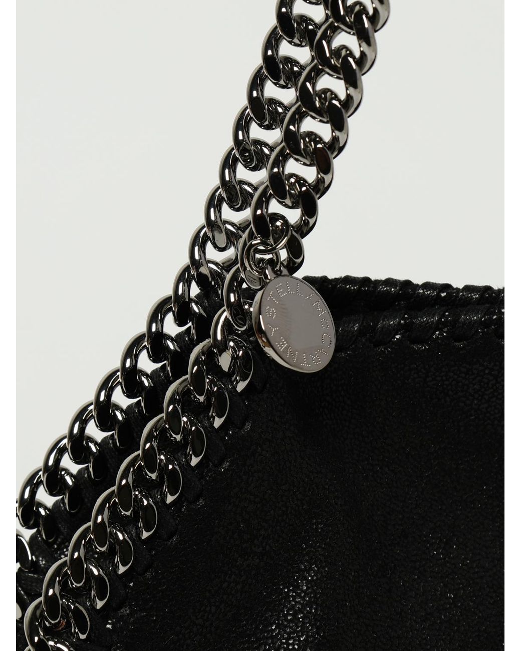 Stella McCartney Black Falabella Crackled Synthetic Suede Bag