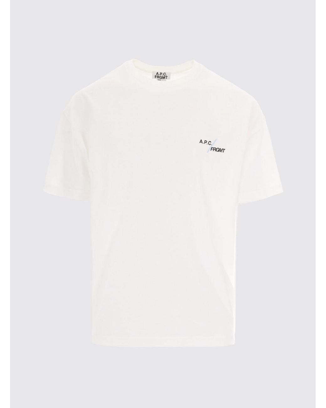 A.P.C. White Cotton T-Shirt With Contrast Logo And Dropped Shoulders for men