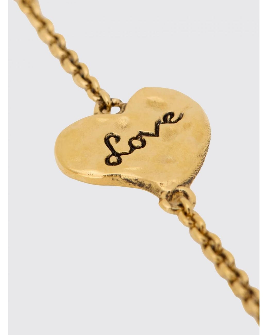 Saint Laurent Multicolor Cassandre Ysl Monogram And Hearts Brass Bracelet