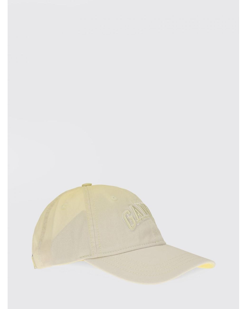 Ganni White Two-Tone Organic Cotton Baseball Cap With Embroidered Logo