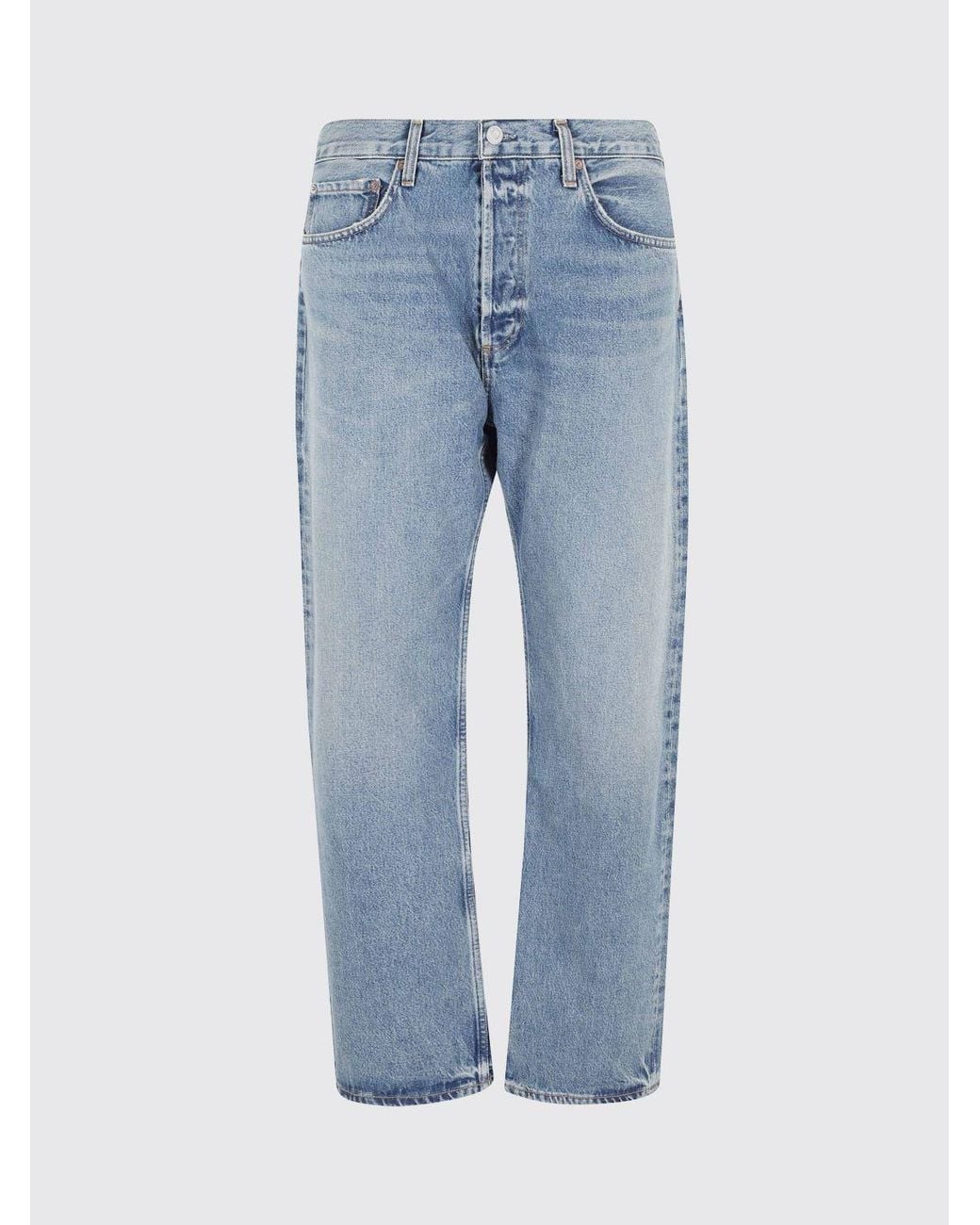 Agolde Blue Cotton Denim Straight Jeans for men