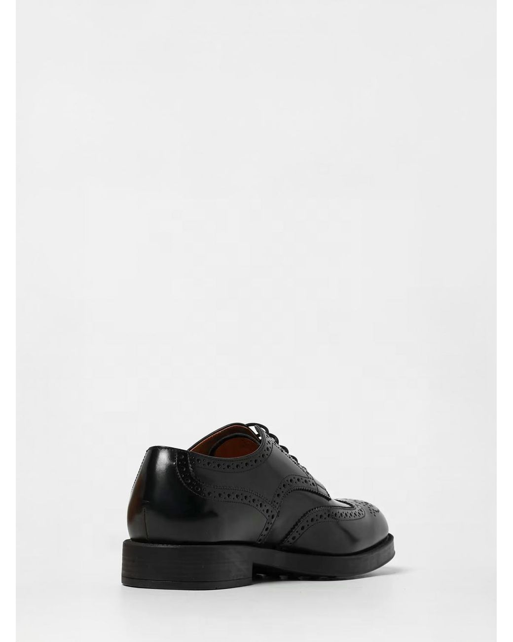 Tod's White Brushed Leather Derby Shoes With Brogue Pattern for men