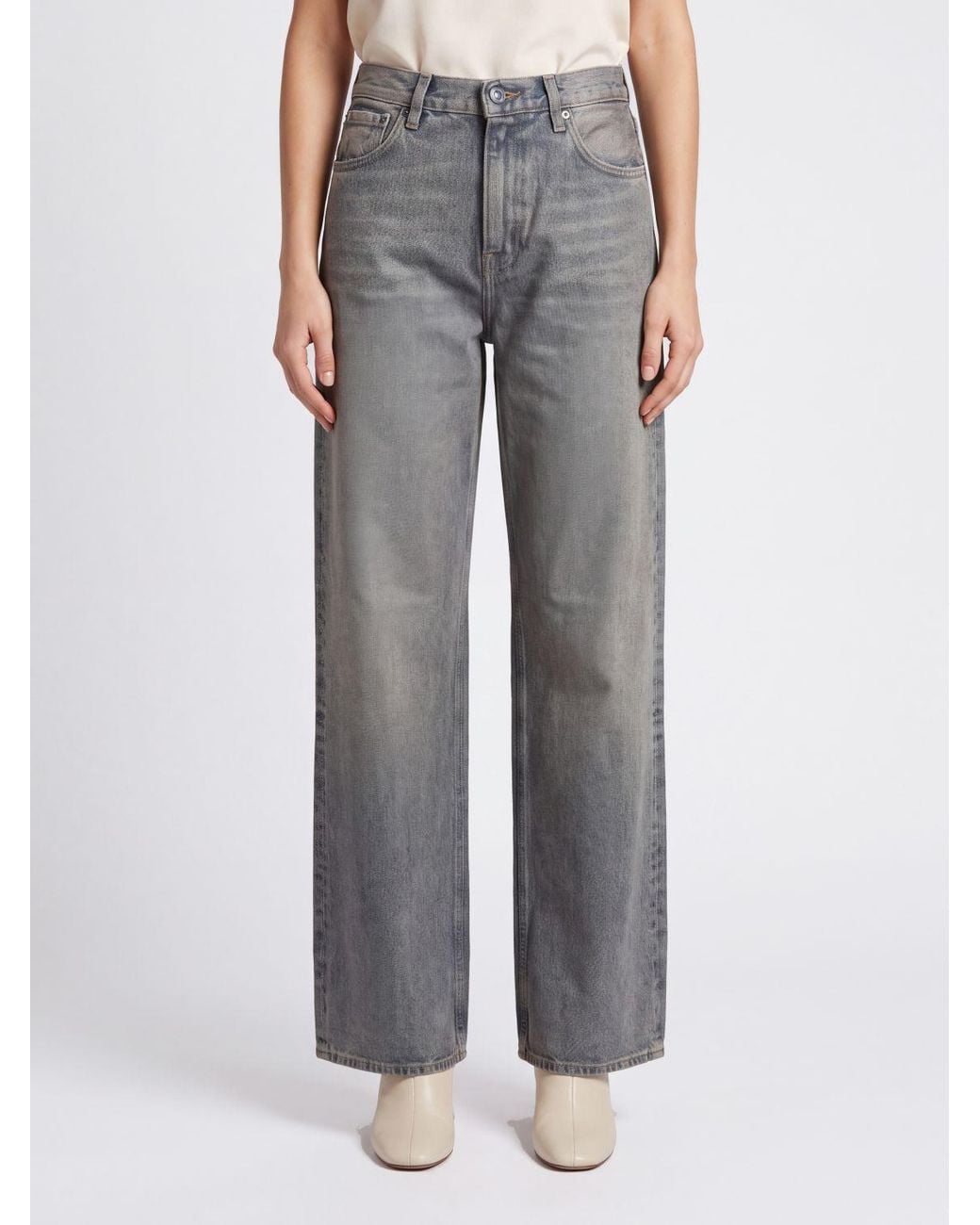 Haikure Gray Korea Wide-Leg Jeans