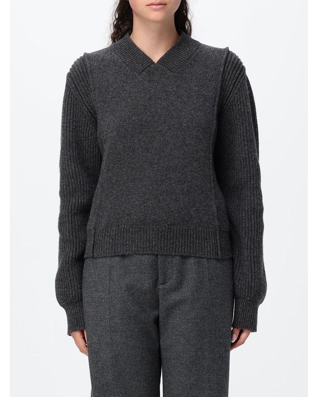 Marni Gray V-Neck Relaxed Fit Sweater