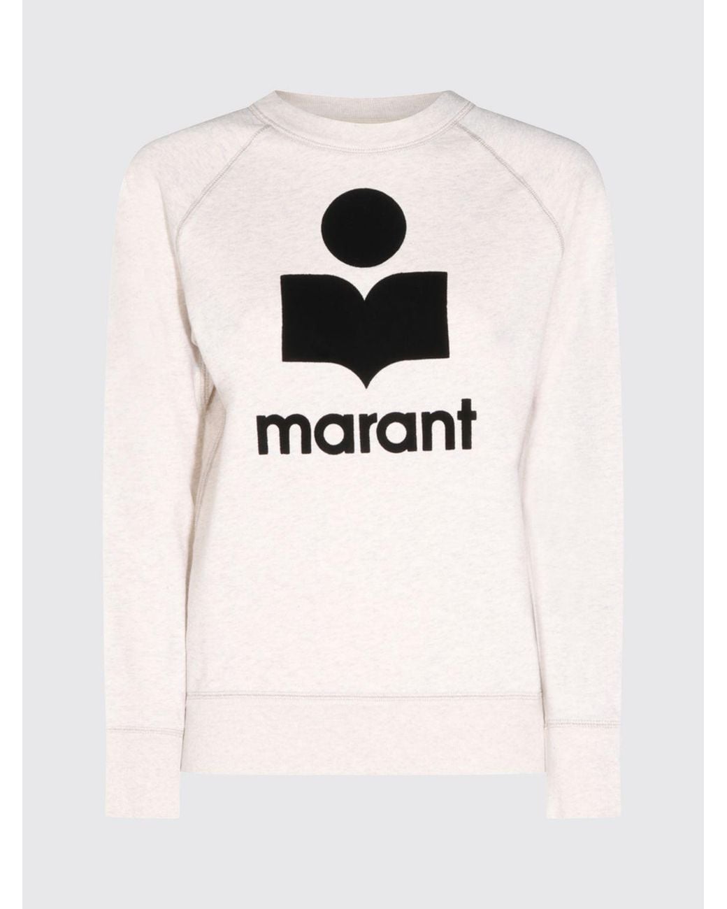 Isabel Marant White Cotton-Blend Crewneck Sweatshirt With Flocked Logo