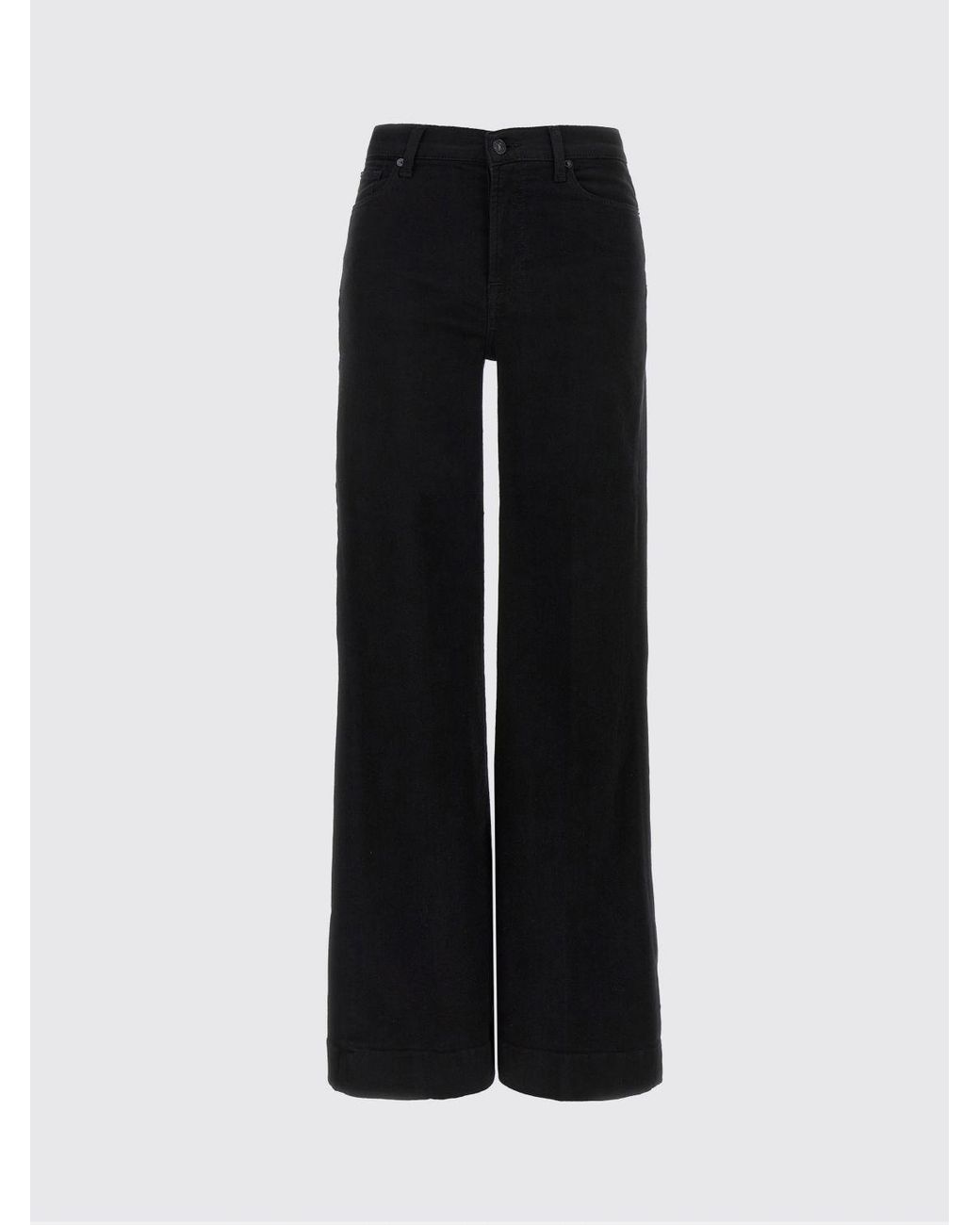 7 For All Mankind Black Dojo High-Waisted Flared Jeans