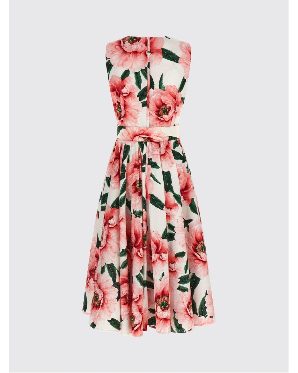 Samantha Sung White A-Line Liberty Floral Print Cotton Midi Dress