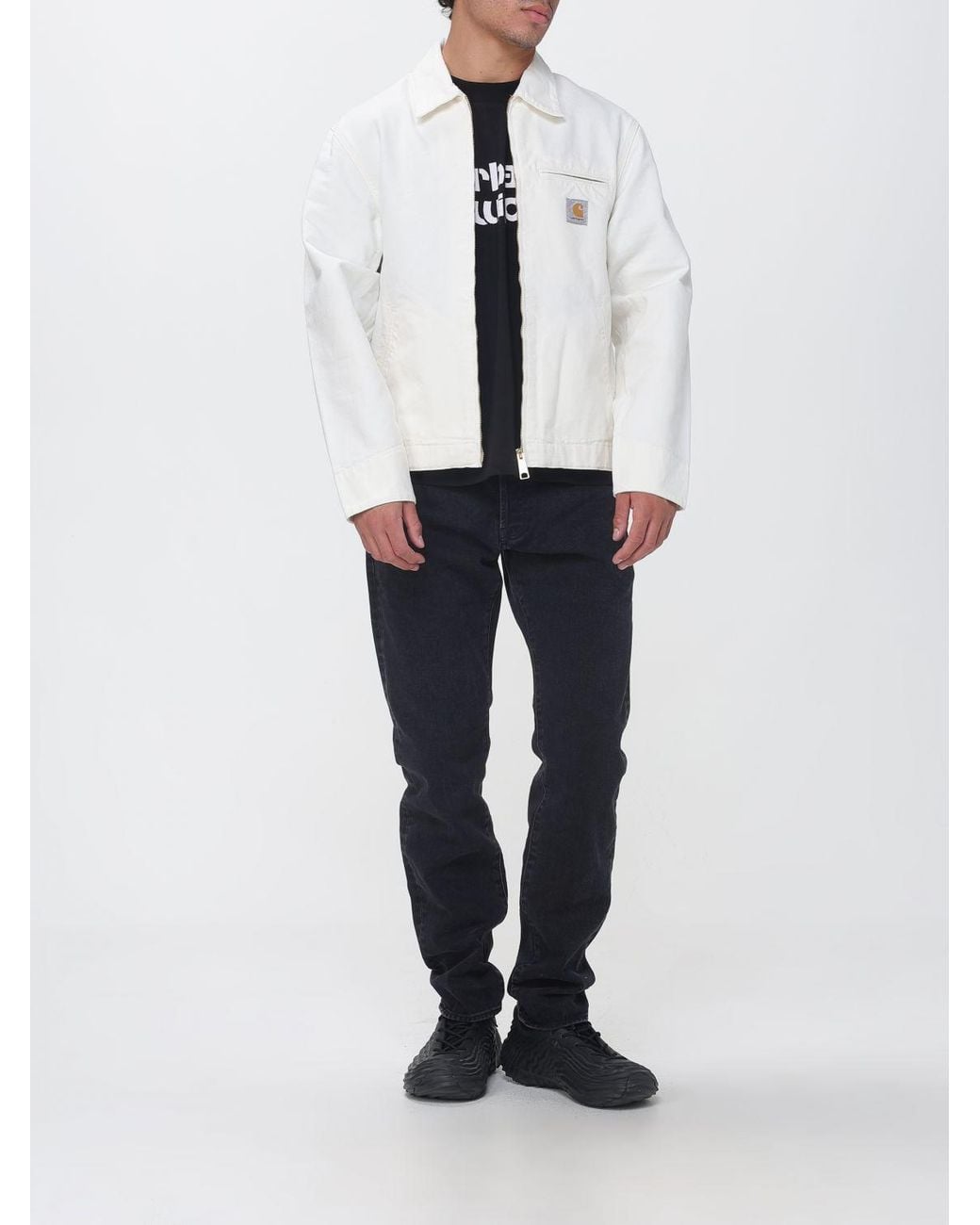 Carhartt White Detroit Organic Cotton Canvas Jacket With Velvet Collar for men