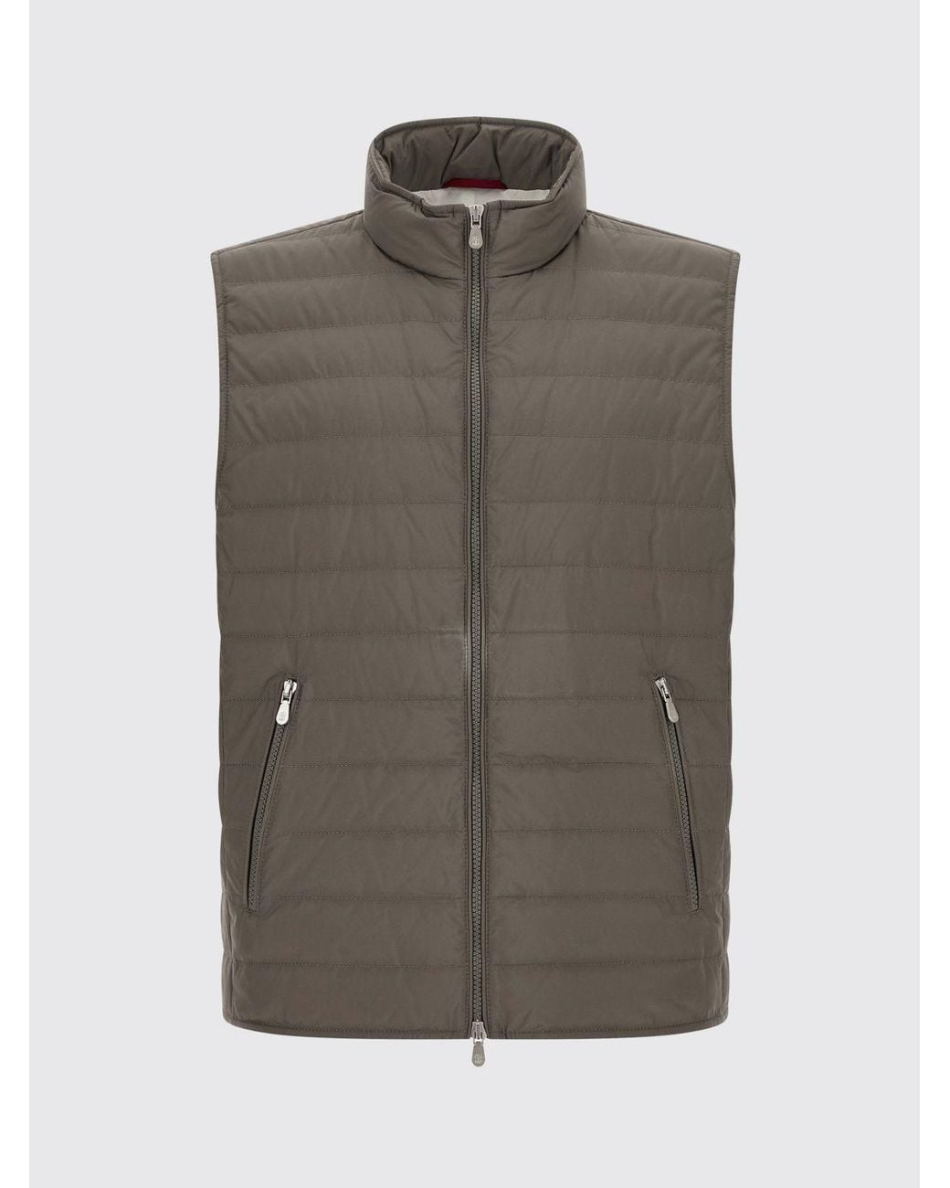 Brunello Cucinelli Gray Quilted And Padded Gilet for men