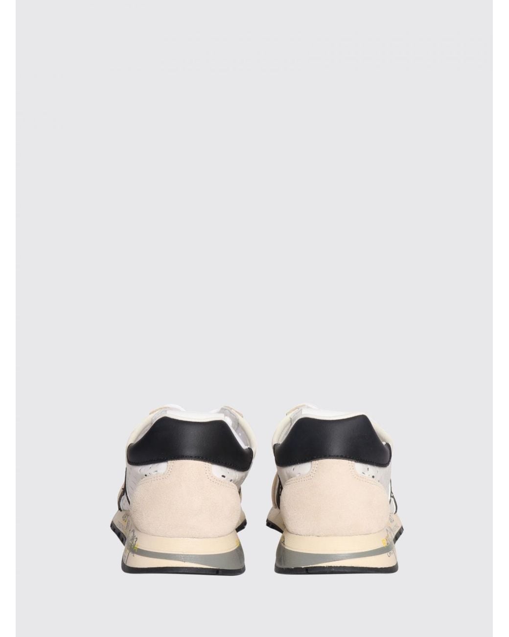 Premiata White Lucy Suede And Perforated Fabric Sneakers