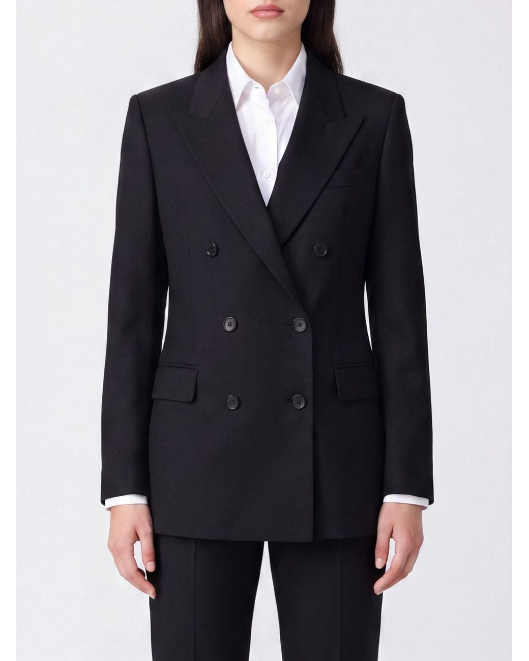 Tagliatore Blue Double-Breasted Virgin Wool Blazer With Peak Lapels