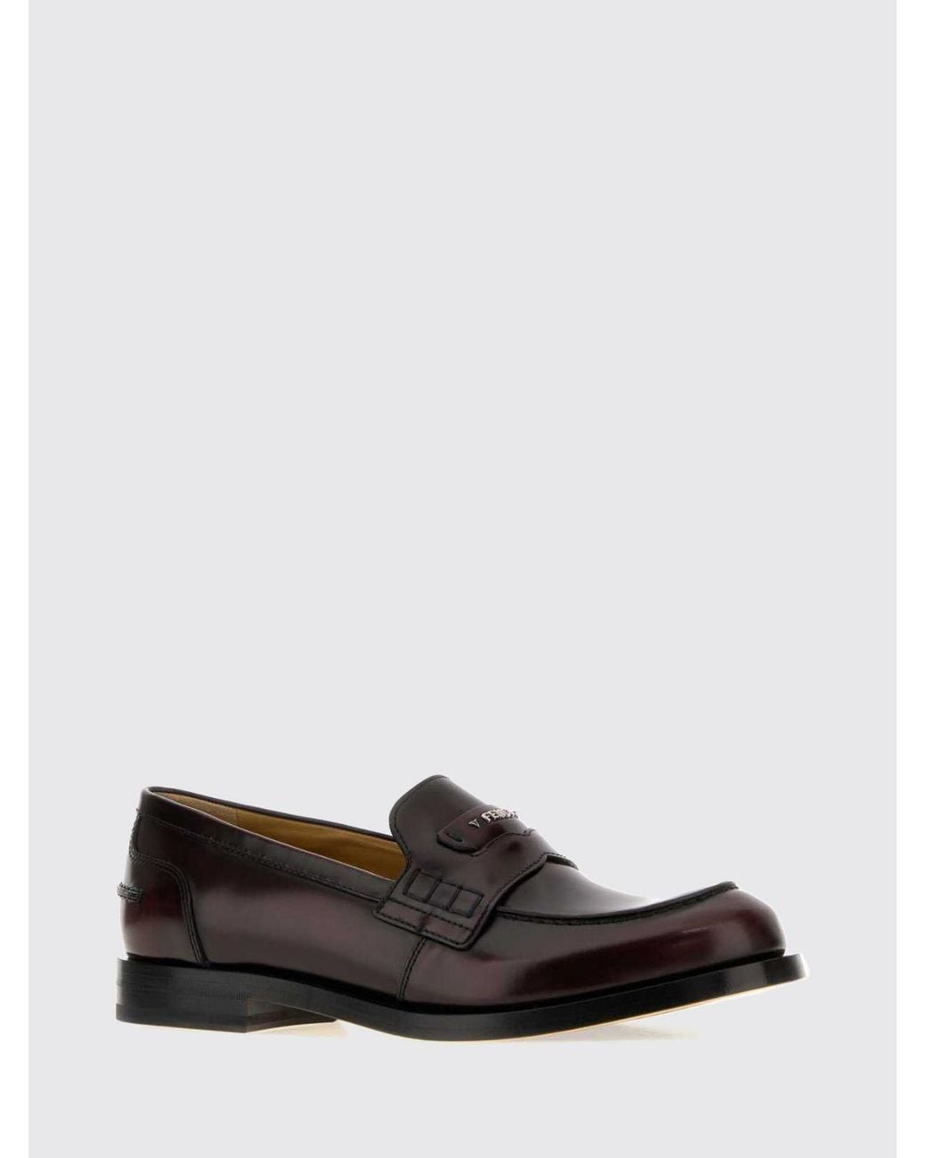 Fendi White Ateneo Brushed Calfskin Leather Penny Loafers With Round Toe for men