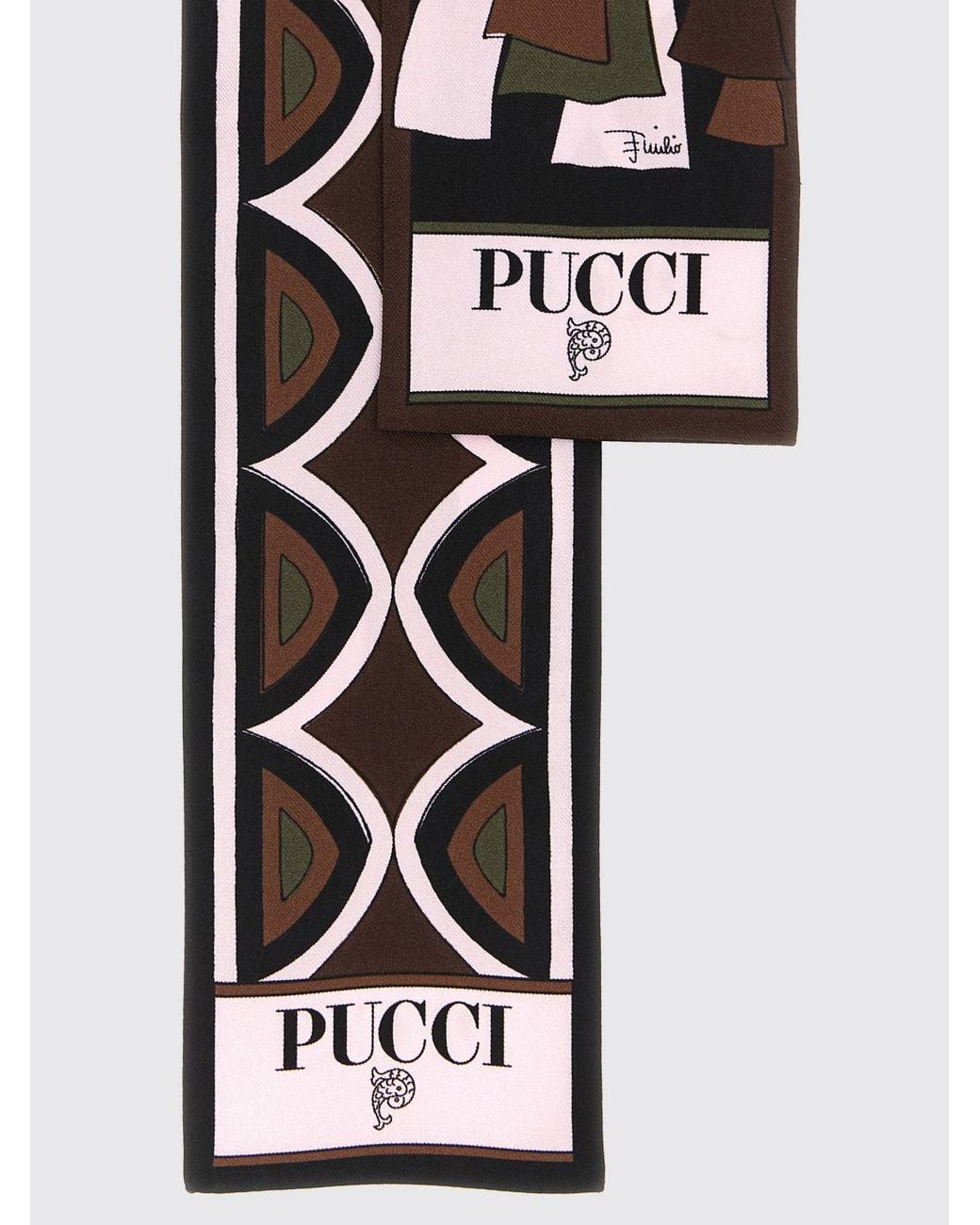 Emilio Pucci White Abstract Print Silk Bandeau