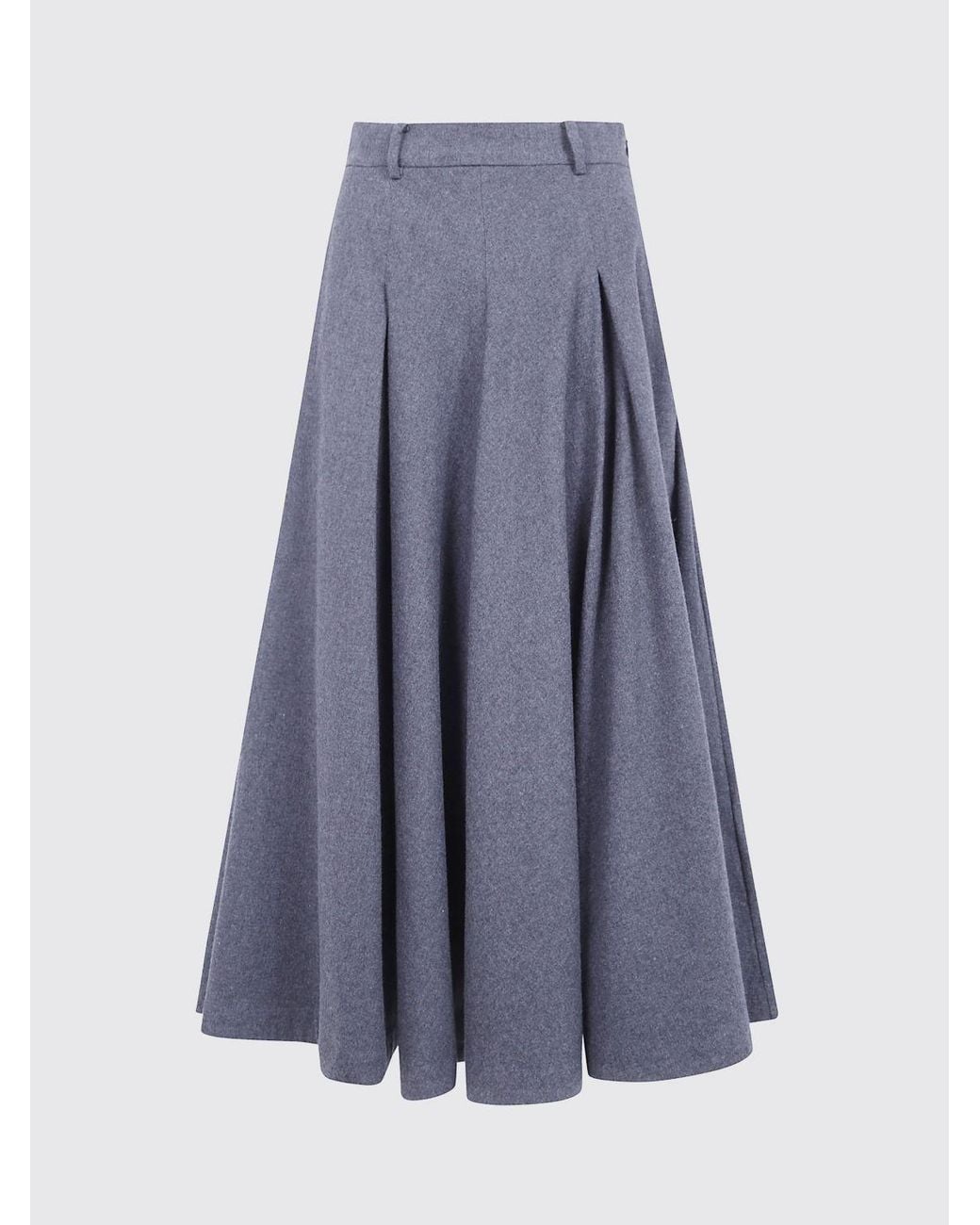 By Malene Birger Blue High-Waisted A-Line Midi Skirt