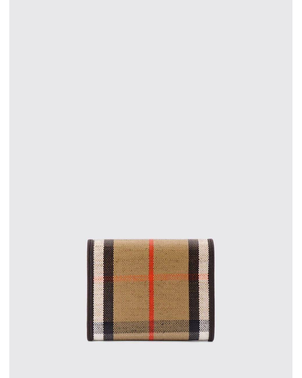 Cartera Tríptica De Algodón Revestido Con Estampado Vintage Check Burberry de color White